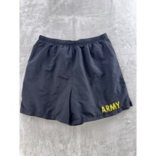 US Army APFU Physical Training Shorts Black Medium Elastic Waist Military PT