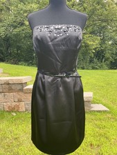 NEW A. Byer Black Strapless Short Cocktail Party Dress Size 13