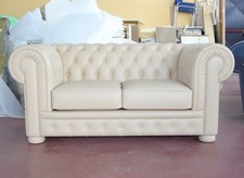 Divano sofa' capitonne' 2P letto sedute due posti Chesterfield in vera pelle