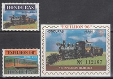 HONDURAS - AÉRIE 1996 YVERT 866/7 + H 51 ** MNH TRAINS