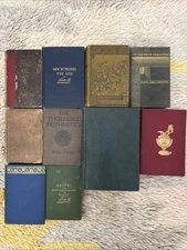 Lot of 10 Antique Old Victorian Beautiful Distressed Staging Books Library Decor