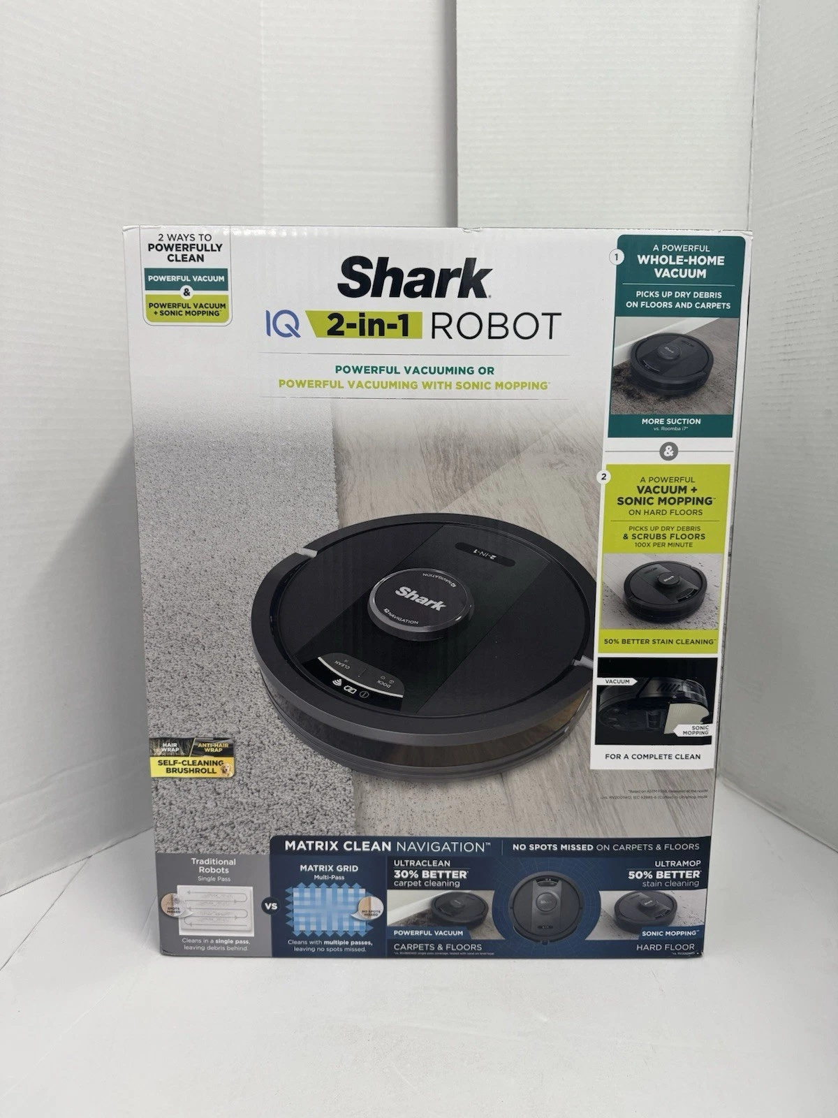 Shark RV2402WD IQ 2-in-1 Robot Vacuum and Mop with Matrix Clean Navigation