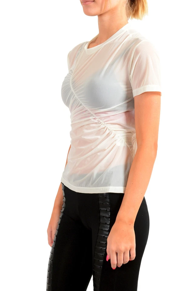Blusa Top Versus by Versace Para Mujer Blanca Transparente US XS IT 38 Foto 2 de 4