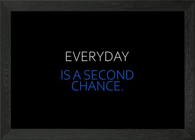 Everyday A Second Chance Framed Wall Art Poster Canvas Print Picture