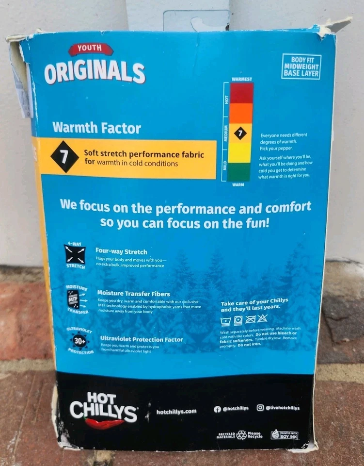 Hot Chillys Youth Originals Tight Black Bottoms, Performance Base Layer, XL, New - Image 3 of 4