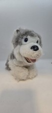 Wolf or Husky Puppy Plush Gray and White stuffed animal Realistic Blue Eyes