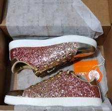 LUCKY STEP Glitter Sneakers Lace up Fashion Sneakers Sparkly Shoes for Women Sz9