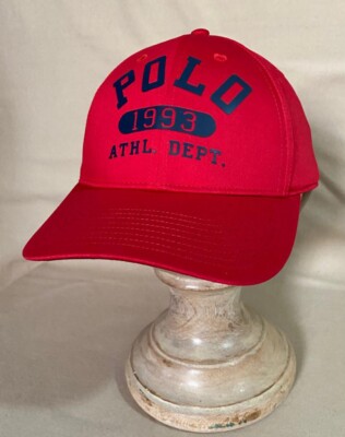 Polo Ralph Lauren Men's POLO 1993 Baseline Twill Ball Cap Hat Red