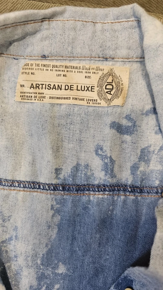 Chaleco vaquero desgastado bandera americana artesanal de lujo para mujer talla M? Azul Foto 4 de 4