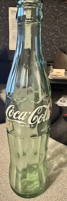 Vintage Coca Cola Coke Bottle 10 Oz. Green Ribbed Glass 1970 s 9 1/2'' Tall  NICE
