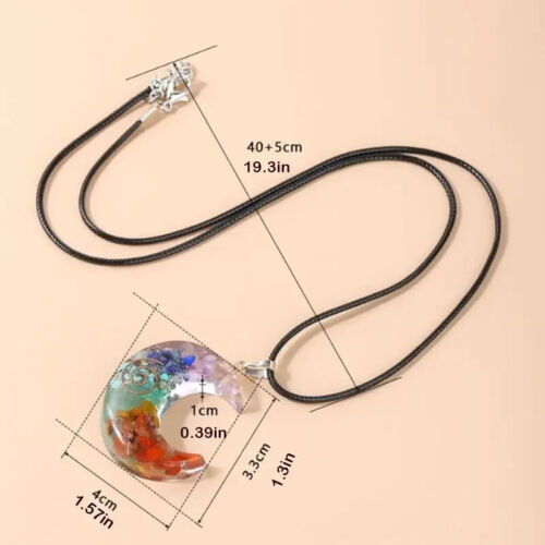 7 Chakra Natural Stone Orgone Pendant Orgonite Unisex Healing Reiki Necklace - Picture 3 of 5