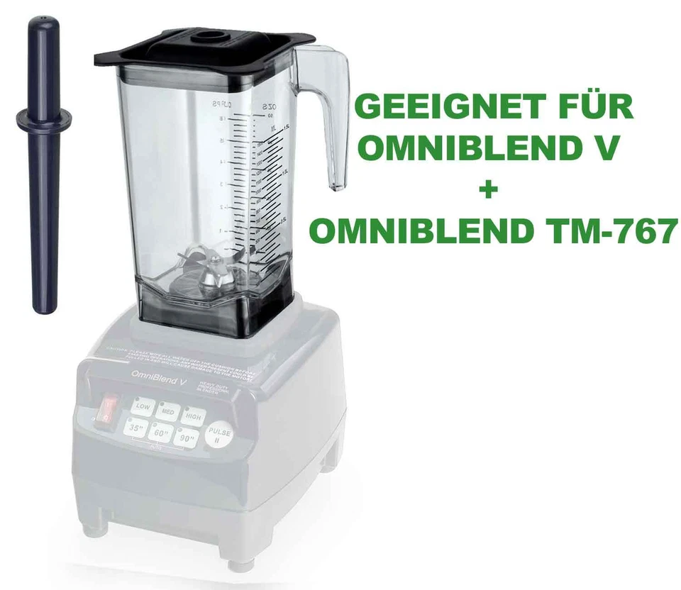1,5 Liter Behälter BPA-Frei + Deckel + Stößel für Omniblend Blender Power Mixer - Bild 3 von 3