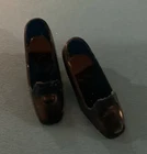 Vintage BARBIE Mattel 1960s 70s Mod TRANSLUCENT BLUE PILGRIM Buckle Doll Shoes