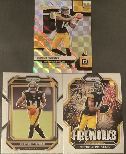 George Pickens (RC) 22 Donruss The Rookies #TR-23, 22 RC Prizm Base & Fireworks