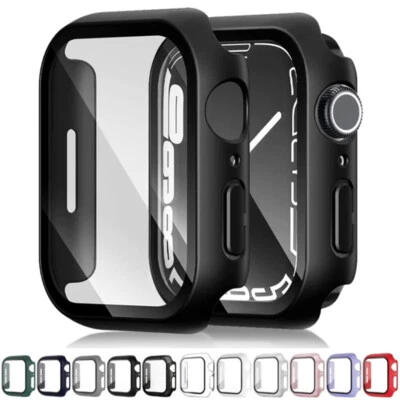 MARKENLOS Case für Apple Watch Series 1-11 Ultra 38-49 mm Schutzhülle Glas 360-Grad Cover