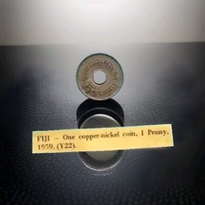 Fiji 🇫🇯 1 Copper Nickel Coin 1 Penny 1959 Queen Elizabeth II