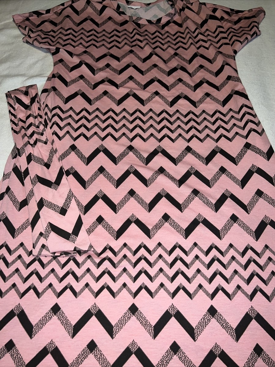 pink and black chevron dress Long sleeveless maxi dress large L chevron black pink casual office or night out