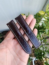21/18mm Brown 100 Genuine Ostrich Legs Leather Skin Watch Strap Band- Customize