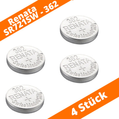 4 x Renata 362 SR721SW SR58 AG11 LR721 V362 Uhrenbatterie Knopfzelle Swiss