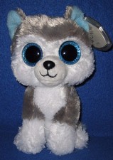 TY BEANIE BOOS - SLUSH the 6" HUSKY DOG - MINT with MINT TAG - GLITTER EYE