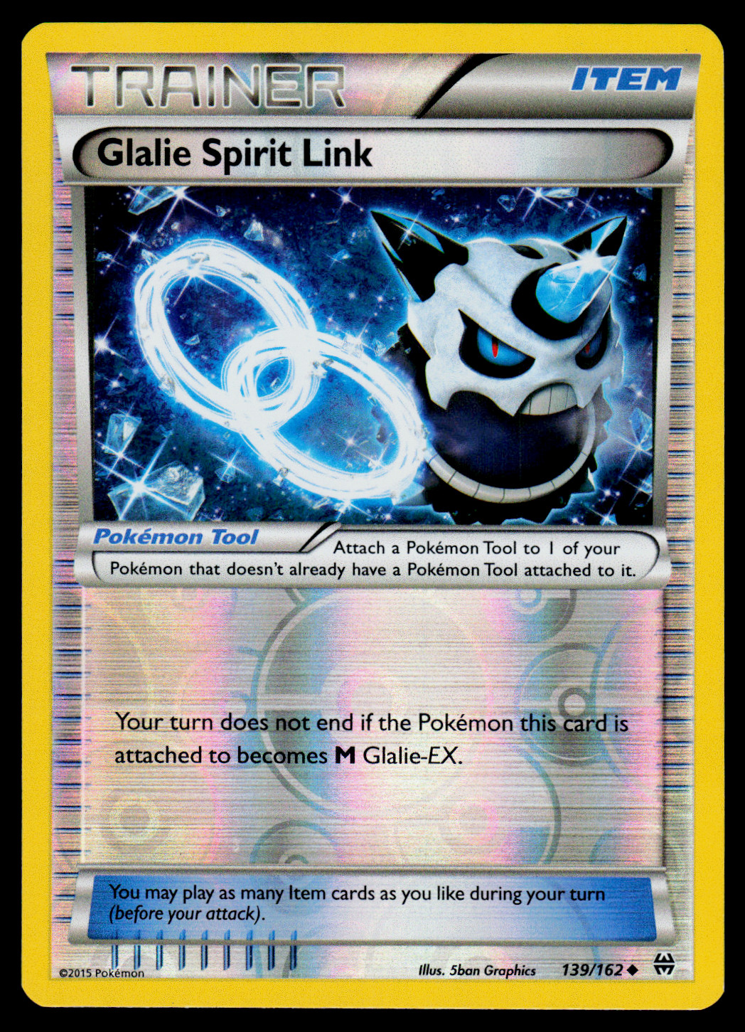 Pokemon - XY - BREAKthrough Glalie Spirit Link 139/162 Reverse Holo - NM