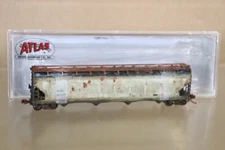 ATLAS 50 000 205 WEATHERED ECUX EXXON CHEMICAL ACF 5701 4 BAY HOPPER CAR 844315