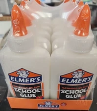 Elmer's Washable No-Run School Glue Non-Toxic 4 fl. oz., White, Case of 12