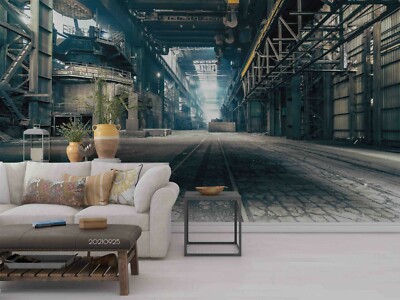 3D Factory Iron Frame Track Self-adhesive Removable Wallpaper Murals Wall 421