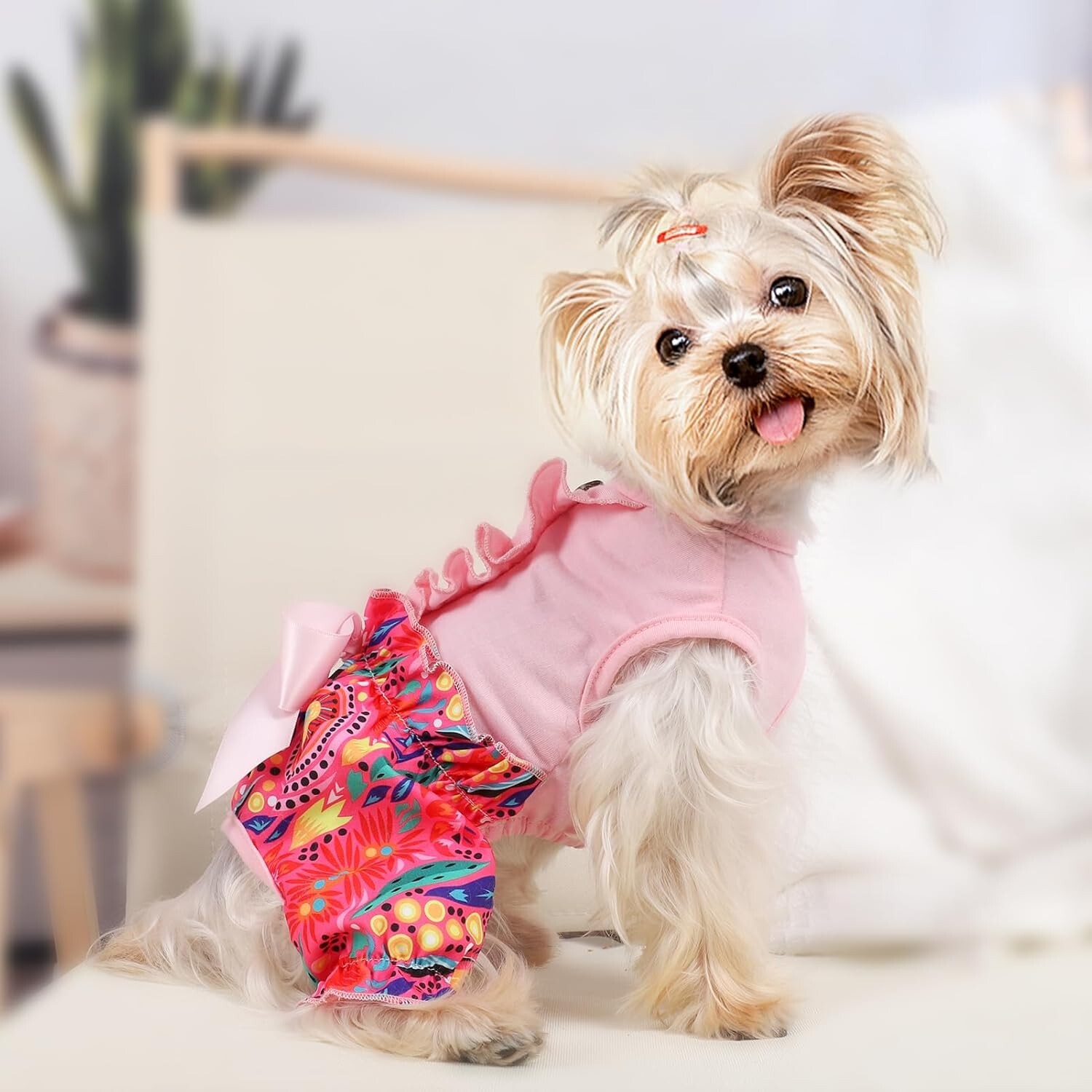 Dog Pajamas Jumpsuit COTTON Blend Pet Clothes Cute Pet (X-Large, Floral)