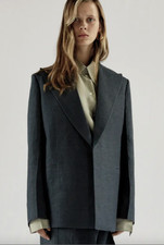 CÉline By Phoebe Philo Resort 2018 Blazer Jacket In Blue Linen Size 36 Fr