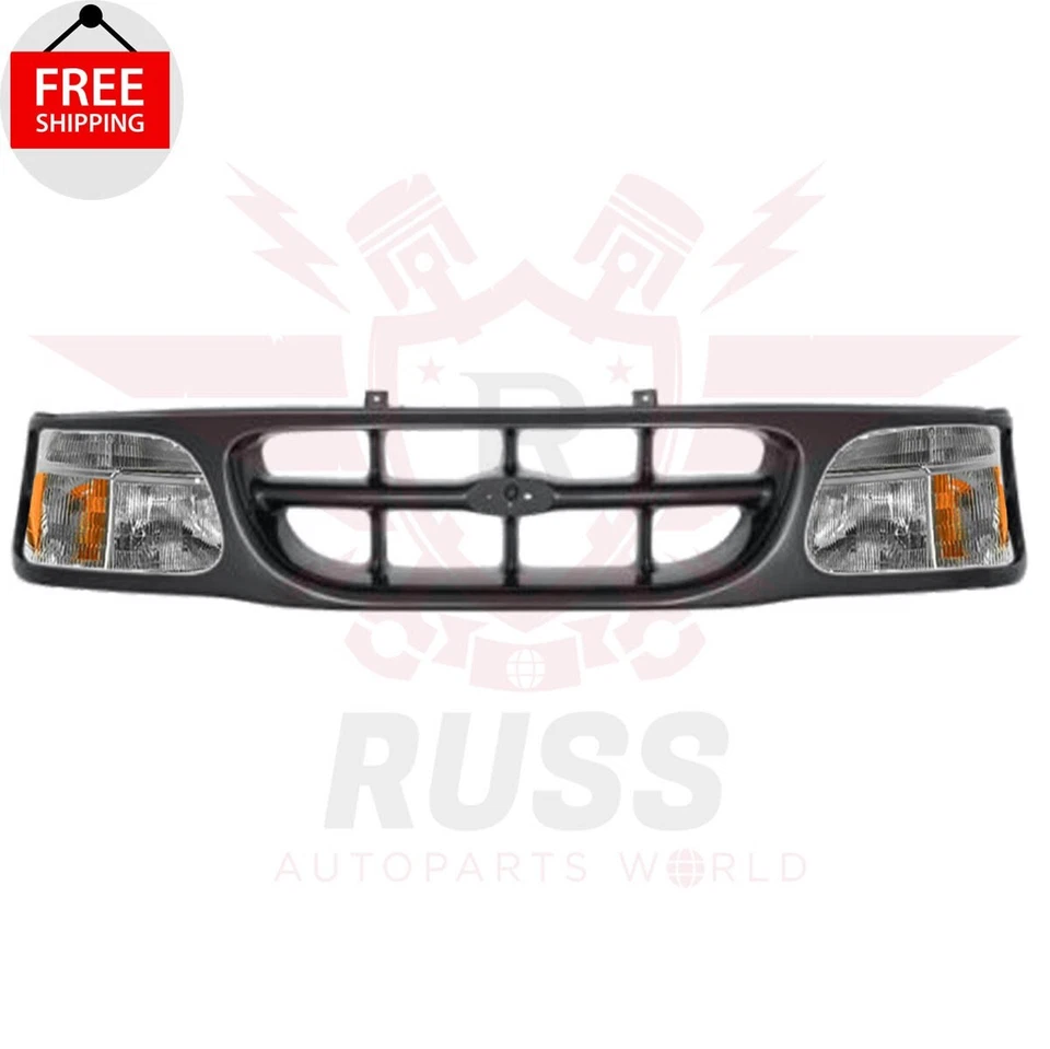 New Black Grille & Headlight Park Signal Light 5PCS Fits 1995-2001 Ford Explorer Foto 3 de 4