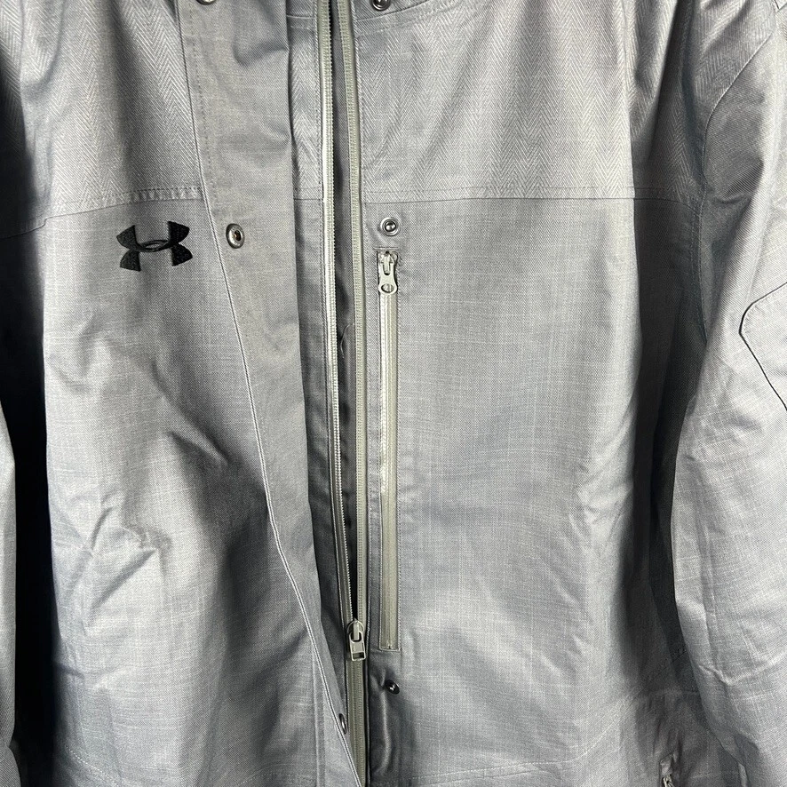 Chaqueta de lluvia impermeable Under Armour Armourstorm para hombre 2XL gris con capucha 1248589 MNF Foto 3 de 4