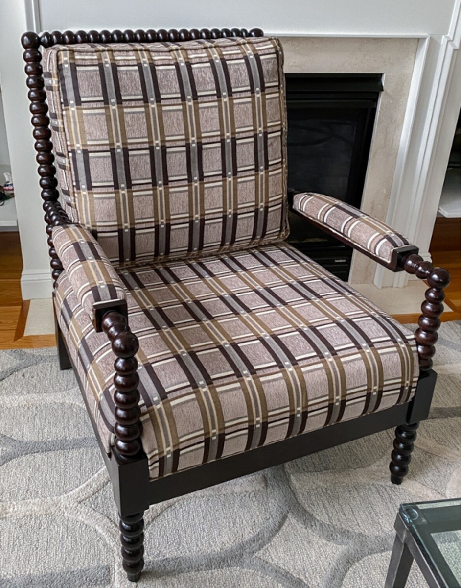 Upholstered Bobbin Turned Lounge Armchair By Thomasville Furniture