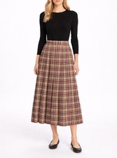 Vintage Pendleton Wool Pleated Skirt Womens 8 Plaid Preppy Academia Western Boho