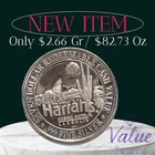 20.2gr .999 Silver $7 Seven Dollar Harrahs Casino Gaming Token Las Vegas Nevada