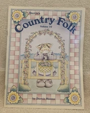 1994 Darcie Pub COUNTRY FOLK Volume 10 Painted Wood Craft Patterns Booklet - EUC