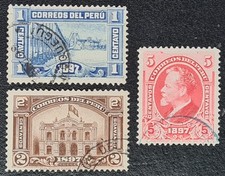 Peru 1897 'New Postal Building' SG349-351 Set of 3 used #S5710#