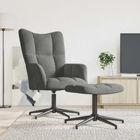 Relaxsessel Mit Hocker Dunkelgrau Samt Sessel Mit FußHocker