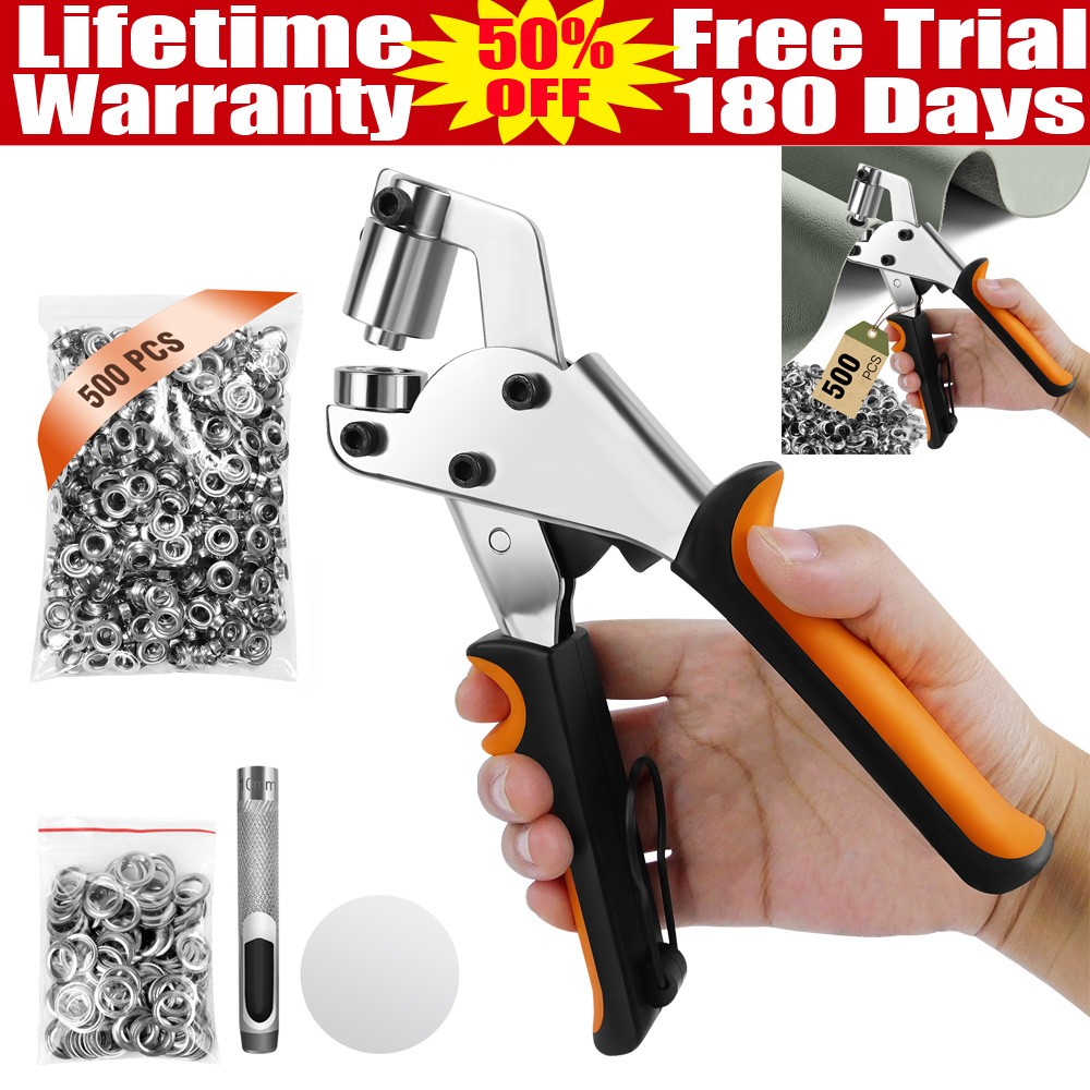 10mm Grommet Eyelet Plier Set 3/8 Inch Eyelet Press Pliers w/500pcs Grommets UK