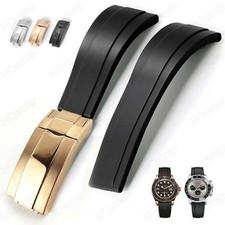 RUBBER STRAP BAND FITS FOR ROLEX DATEJUST SUB GMT DAYTONA REPLACEMENT