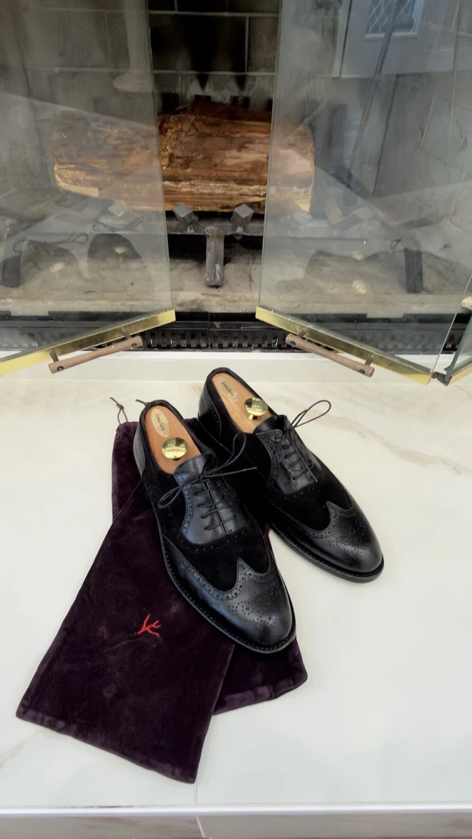 Isaia Napoli Blue Suede Brogues Oxford Loafers Size 6.5 US Mens 7.5 Womens 9.5 isaia shoes products for sale | eBay main image 3