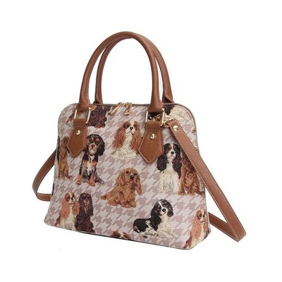 Signare Tapestry Arazzo Top Handle borsa borse donna, borsa donna tracolla con Disegni Floreali (Mackintosh Rose