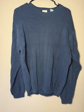 Arrow USA 1851 Blue Crewneck Pullover Sweater 100 Cotton Men  s Size Large