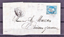 TIMBRE 1867 FRANCE EMPIRE FRANC N° 22 SUR LETTRE -OBL. TB-