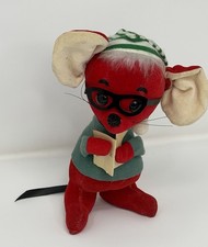 Vtg Dakin Dream Pets Christmas Mouse Caroler Ebeneezer Cheezer 1960s