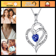 925 Sterling Silver Birthstone Necklace for Sisters - Perfect Sister Gifts Jewel