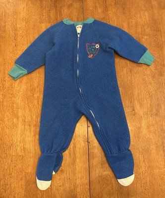 Vintage 90s Toddler One Piece Pajamas Suit 2T Team Spirit Sports