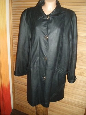 Leder-Jacke/Mantel..Infinita..Gr.44..Schwarz..Kragen..Lamm-Nappa-Leder..Langarm