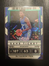 2020 De'Aaron Fox Panini Contenders Draft Picks Game Ticket #22 GREEN EXPLOSION 