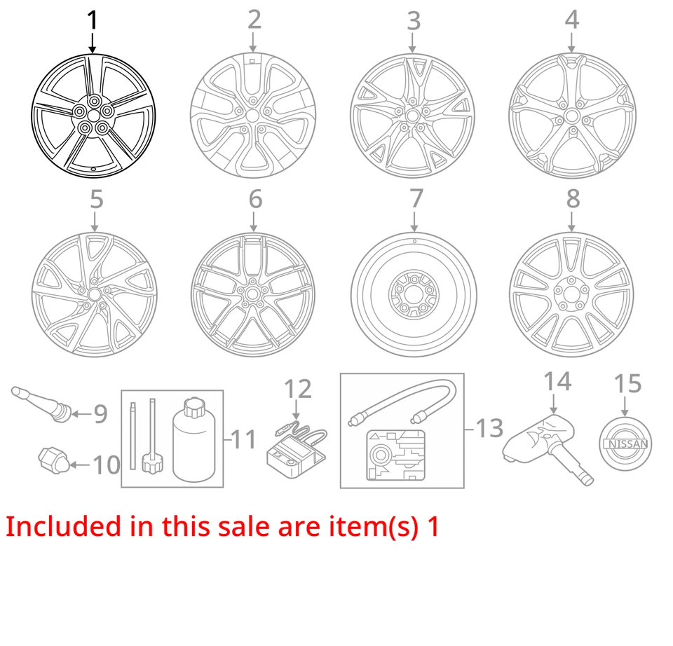 Used Rear Wheel fits: 2009 Nissan 370z Cpe 18x9 alloy rear 5 spoke Rear Grade C - Image 3 of 4